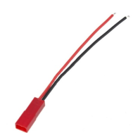 Conector JST 2 pinos f&ecirc;mea com cabo 1007 22AWG 10 cm