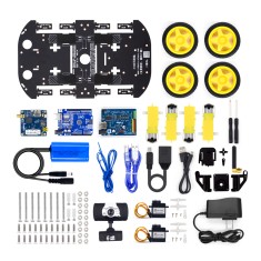 Kit rob&oacute;tico carro Smart WiFi para Arduino com controle remoto wireless e monitoramento de v&iacute;deo iOS/Android/PC (Plug US)