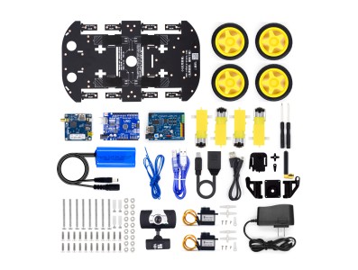 Kit rob&oacute;tico carro Smart WiFi para Arduino com controle remoto wireless e monitoramento de v&iacute;deo iOS/Android/PC (Plug US) - Imagem 1