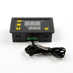 Controlador Digital de Temperatura W3230 DC12V, Termostato Microcomputador com Cabo 1m