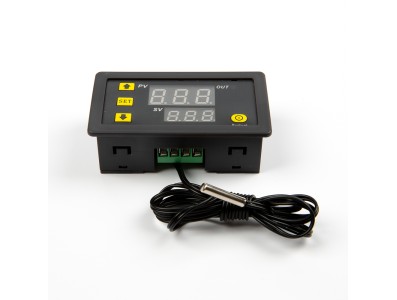 Controlador digital de temperatura W3230 DC24V com termostato microcomputador e cabo de 1m - Imagem 1