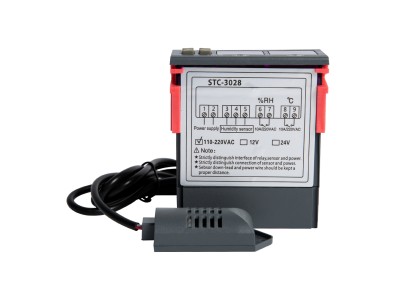 Controlador de Temperatura Ajust&aacute;vel STC-3028 AC 110-220V, Display Duplo, Dupla Temperatura, Cabo 1 m - Imagem 1