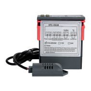 Controlador de Temperatura Ajust&aacute;vel STC-3028 AC 110-220V, Display Duplo, Dupla Temperatura, Cabo 1 m