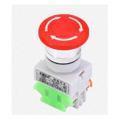 Bot&atilde;o mushroom vermelho LAY37-11ZS 1NO 1NC DPST com travamento AC 660V 10A