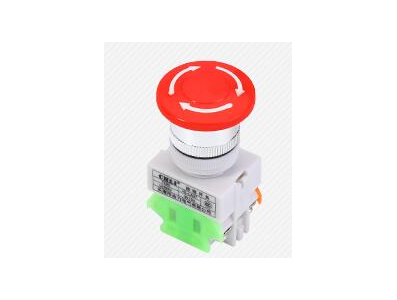 Bot&atilde;o mushroom vermelho LAY37-11ZS 1NO 1NC DPST com travamento AC 660V 10A - Imagem 1