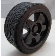 Roda preta 65 mm para rob&ocirc; Smart Car