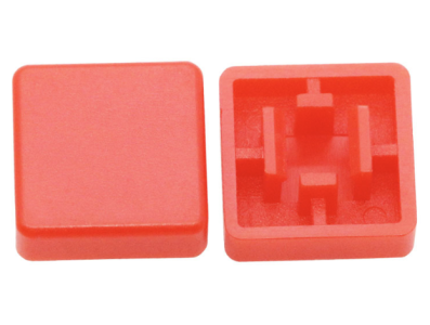 Capa vermelha quadrada para switch t&aacute;til 12&times;12&times;7,3 mm - Imagem 1