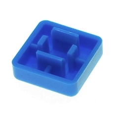 Capa quadrada azul para interruptor t&aacute;til 12 x 12 x 7,3 mm