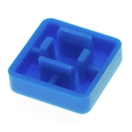 Capa quadrada azul para interruptor t&aacute;til 12 x 12 x 7,3 mm
