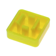 Capa quadrada amarela 12&times;12&times;7,3 mm para switch t&aacute;til