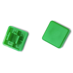 Capa quadrada verde para switch t&aacute;til 12&times;12&times;7,3 mm
