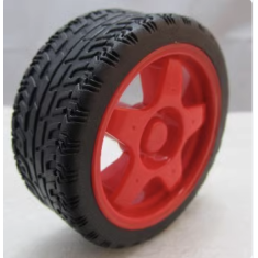 Roda 65 mm vermelha para carro rob&oacute;tico