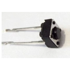 Interruptor t&aacute;til 6&times;6&times;5 mm 2 pinos, terminais longos com gancho para fita