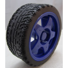 Roda azul 65 mm para carro rob&oacute;tico inteligente