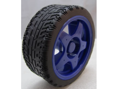 Roda azul 65 mm para carro rob&oacute;tico inteligente - Imagem 1