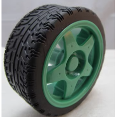 Roda verde 65 mm para rob&ocirc; Smart Car
