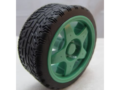 Roda verde 65 mm para rob&ocirc; Smart Car - Imagem 1