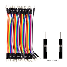 Cabos Dupont macho-macho 40 pinos 10 cm 24 AWG