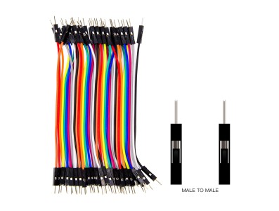 Cabos Dupont macho-macho 40 pinos 10 cm 24 AWG - Imagem 1