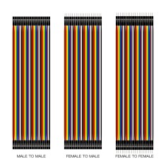 Fita Dupont 40 pinos macho para f&ecirc;mea 30 cm 24 AWG para placas Arduino