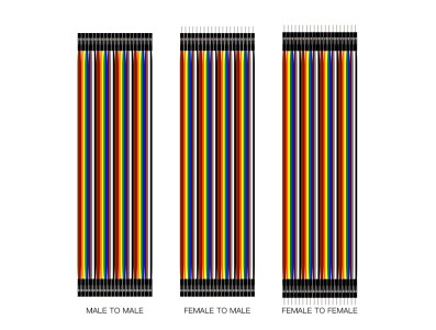 Fita Dupont 40 pinos macho para f&ecirc;mea 30 cm 24 AWG para placas Arduino - Imagem 1