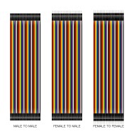 Fita Dupont 40 pinos macho para f&ecirc;mea 30 cm 24 AWG para placas Arduino