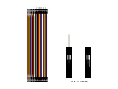 Fita Dupont 40 pinos macho para f&ecirc;mea 30 cm 24 AWG para placas Arduino - Imagem 2