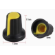 Manopla para potenci&ocirc;metro rotativo amarela, furo interno 6 mm, dimens&otilde;es externas 15 &times; 17 mm - Thumb - 7
