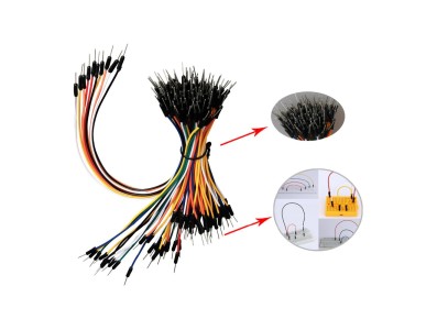 75 p&ccedil;s cabos jumper flex&iacute;veis para breadboard e placas Arduino - Imagem 1