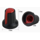 Bot&atilde;o rotativo vermelho para potenci&ocirc;metro, capa com di&acirc;metro interno 6 mm e externo 15 x 17 mm - Thumb - 7