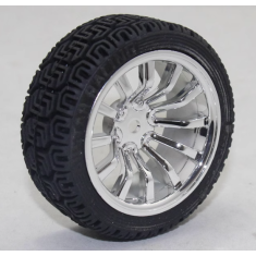 Roda prateada 65 mm Rob&ocirc; Smart Car aro 12