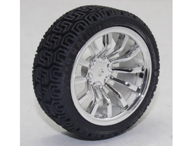 Roda prateada 65 mm Rob&ocirc; Smart Car aro 12 - Imagem 1