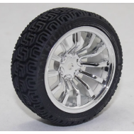 Roda prateada 65 mm Rob&ocirc; Smart Car aro 12