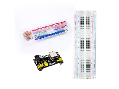 Protoboard 830 pontos + M&oacute;dulo de Alimenta&ccedil;&atilde;o + 140 Cabos Jumper - Imagem 1