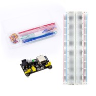 Protoboard 830 pontos + M&oacute;dulo de Alimenta&ccedil;&atilde;o + 140 Cabos Jumper