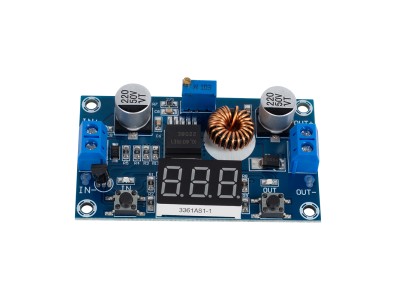 M&oacute;dulo conversor DC-DC step-down ajust&aacute;vel XL4015 5A 75W com volt&iacute;metro com display digital de 3 bits - Imagem 2