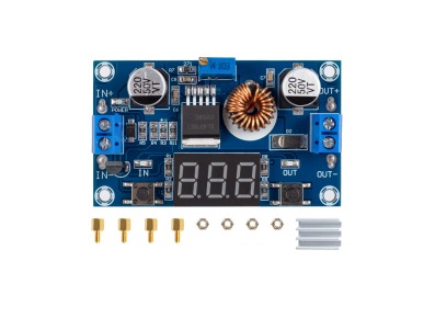 M&oacute;dulo conversor DC-DC step-down ajust&aacute;vel XL4015 5A 75W com volt&iacute;metro com display digital de 3 bits - Imagem 5
