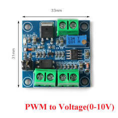 M&oacute;dulo conversor PWM 0% a 100% para 0 a 10 V, sinal digital para anal&oacute;gico ajust&aacute;vel