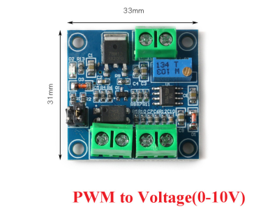 M&oacute;dulo conversor PWM 0% a 100% para 0 a 10 V, sinal digital para anal&oacute;gico ajust&aacute;vel - Imagem 1