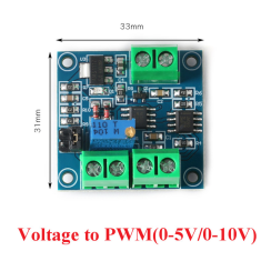 M&oacute;dulo conversor de tens&atilde;o para PWM 0 a 5V / 0 a 10V, sa&iacute;da PWM 0 a 100% com sinal digital para anal&oacute;gico ajust&aacute;vel