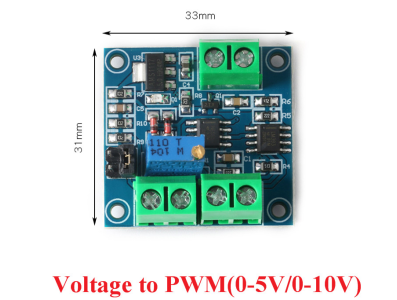 M&oacute;dulo conversor de tens&atilde;o para PWM 0 a 5V / 0 a 10V, sa&iacute;da PWM 0 a 100% com sinal digital para anal&oacute;gico ajust&aacute;vel - Imagem 1