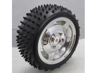 Roda prata 85 mm grande Smart Car rob&oacute;tico, largura da superf&iacute;cie 38 mm - Imagem 1