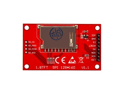 M&oacute;dulo LCD TFT 1,8'' 128x160 com 4 IO para Arduino - Imagem 3