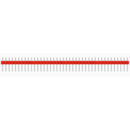 Conector de pinos macho 1x40, fileira &uacute;nica, passo 2,54 mm, vermelho
