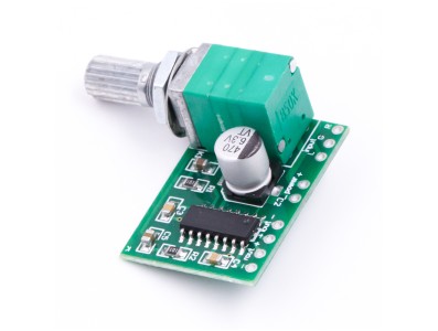 Placa amplificadora digital mini PAM8403 5V com potenci&ocirc;metro com chave e alimenta&ccedil;&atilde;o via USB - Imagem 4