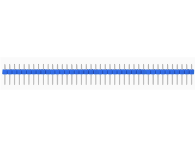 Conector de pinos macho 1x40 2,54 mm azul, fileira &uacute;nica - Imagem 1