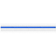 Conector de pinos macho 1x40 2,54 mm azul, fileira &uacute;nica