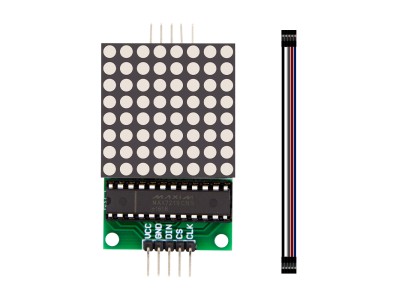 M&oacute;dulo de matriz de LEDs MAX7219 com cabo (vermelho) - Imagem 1