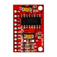 Mini amplificador digital de pot&ecirc;ncia 3W canal duplo PAM8403 vermelho