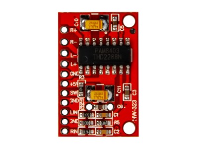 Mini amplificador digital de pot&ecirc;ncia 3W canal duplo PAM8403 vermelho - Imagem 1